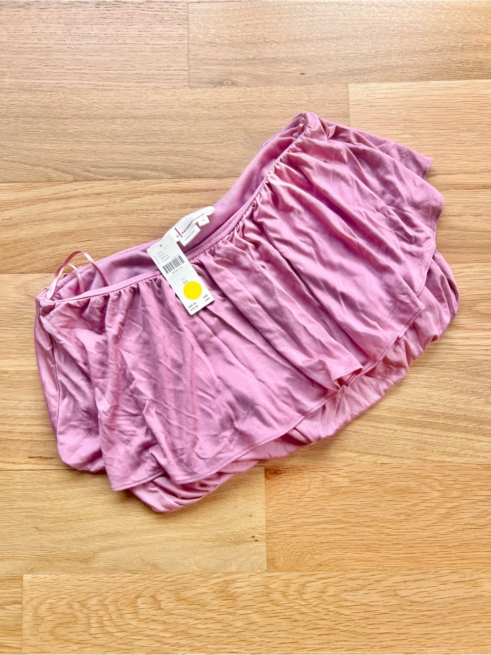 Anthropologie Dusty Rose Off-the-Shoulder Ruffle Crop Top